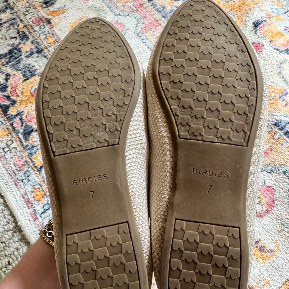 Birdies Blackbird Eggshell Navy Washable Flats, 7M - Picture 3 of 5